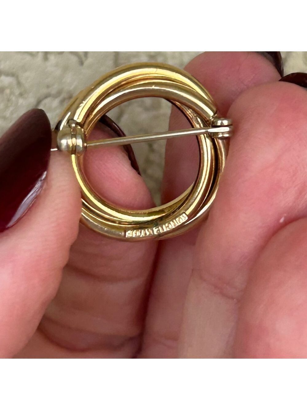 Vintage Runci 80’s 12K Gold Filled Intertwined Brooch/Pin - Picture 4 of 7